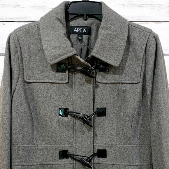 Apt. 9 Women’s Pea Coat Wool Blend Zip & Toggle Closure  Gray NWT Size XL - Picture 1 of 12